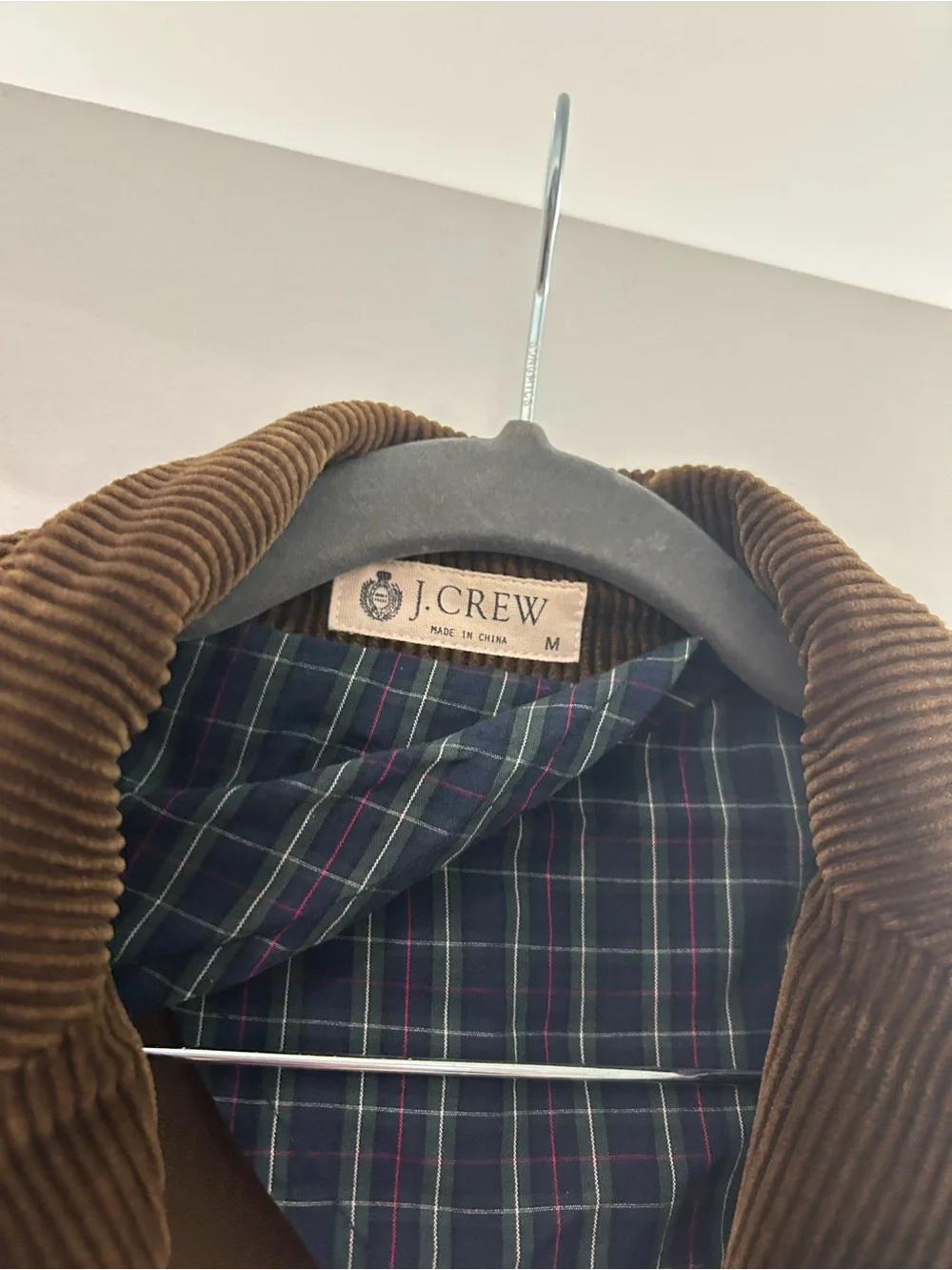 J. Crew Brown Corduroy Blazer with Plaid Lining